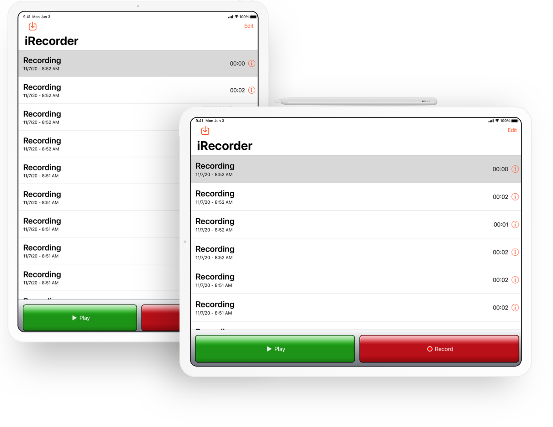iRecorder recorder for iPad